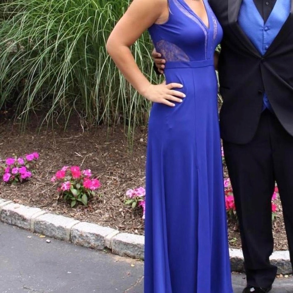 bcbg royal blue prom dress
